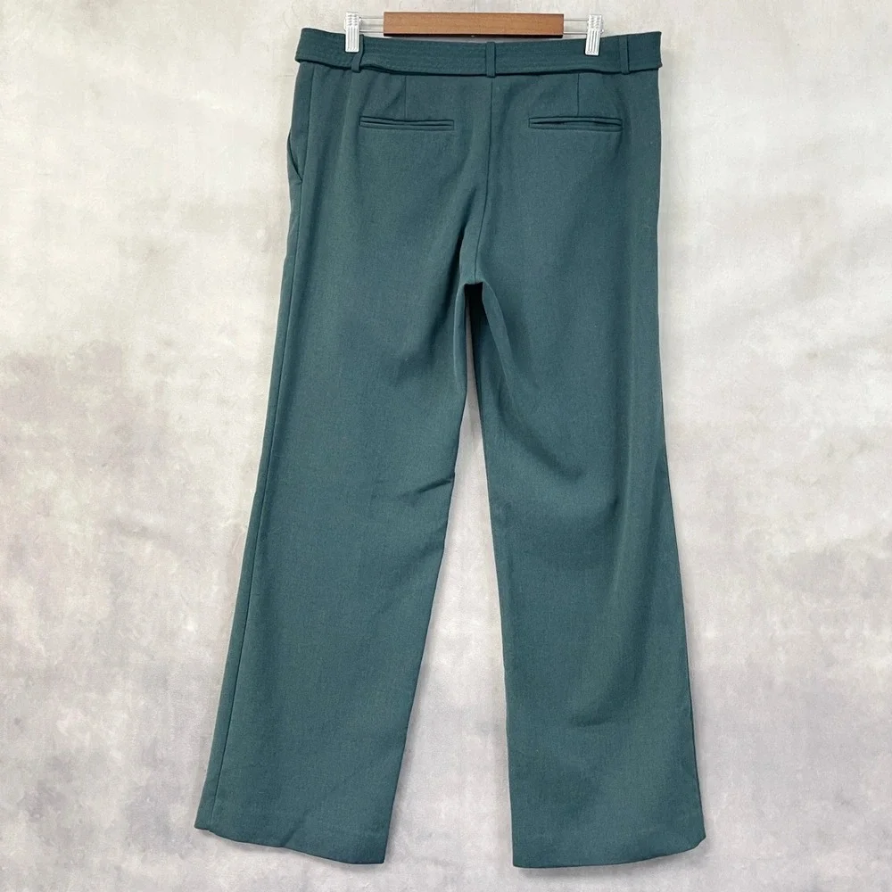 The Limited Womens Wide Leg Belted Trousers 12 Old Money Office Chic Minimal